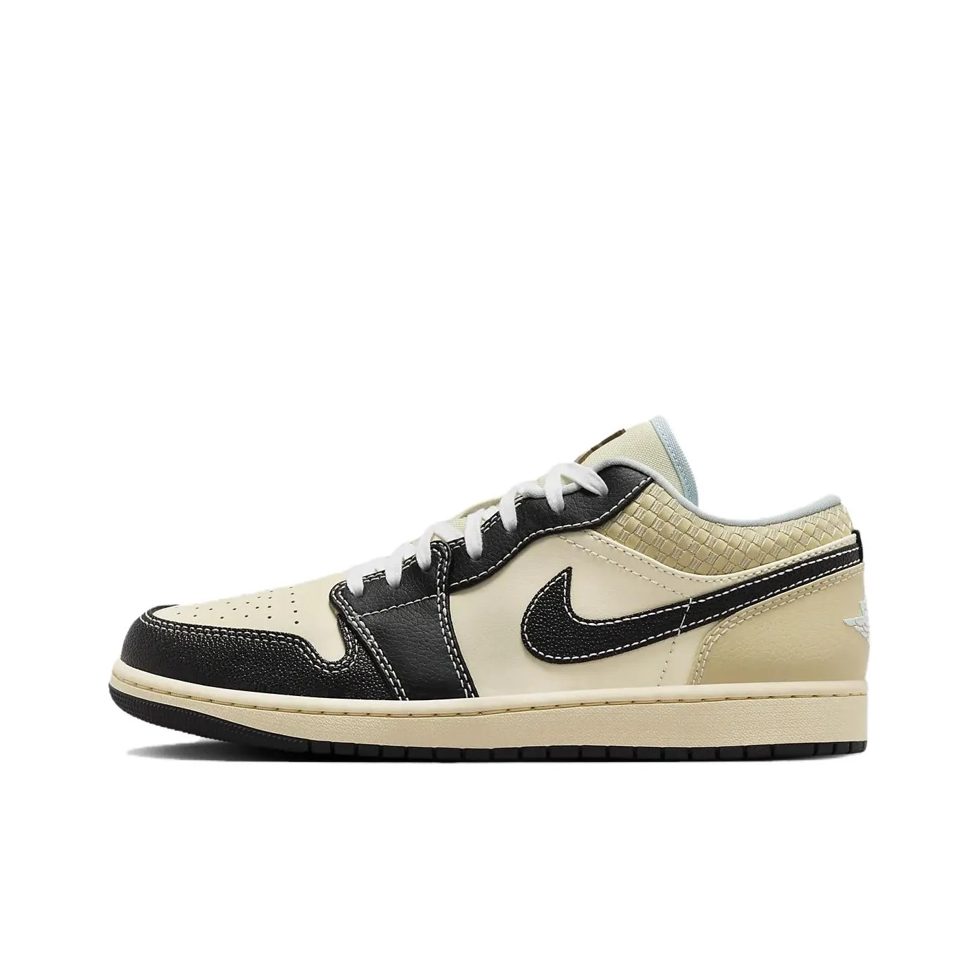 Jordan Air Jordan 1 Vintage Basketball Shoes Men Low Top Beige Black