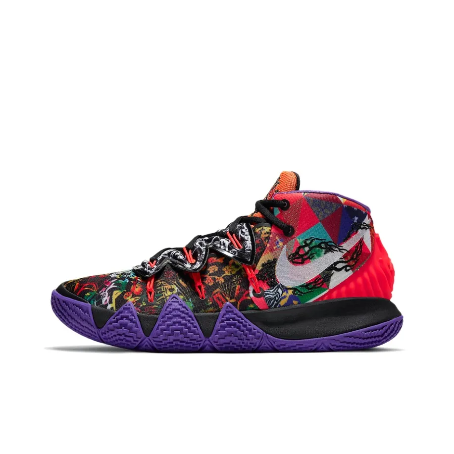 Nike Kybrid S2 Basketball Shoes Unisex Mid Top Black/Purple/Red