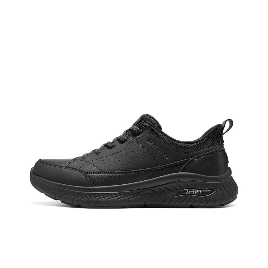 Skechers Повседневные кожаные туфли Мужские Черные