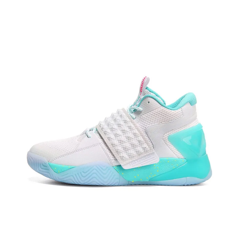 PEAK Basketball Shoes Men Mid Top White Blue