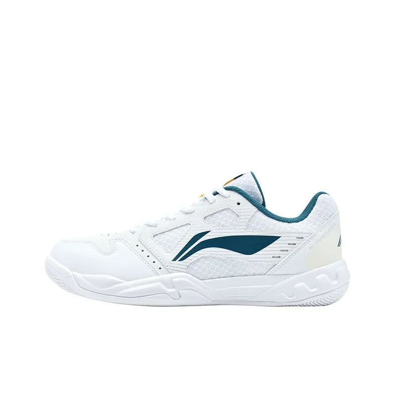 Li NING Light Feather Устойчивый к истиранию Дышащий Верх Бадминтонная обувь Унисекс Белый Зеленый