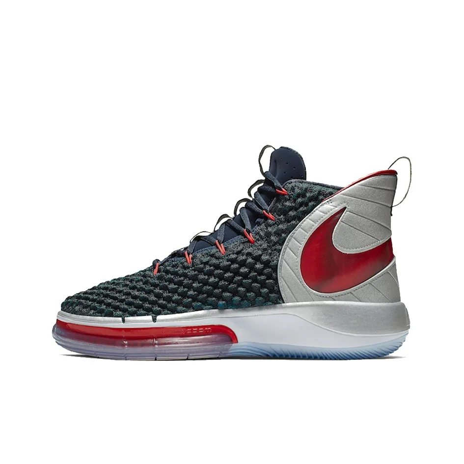 Nike AlphaDunk Амортизация Противоскользящие Высокие Баскетбольные Кроссовки для Игры Мужские Черные Серые