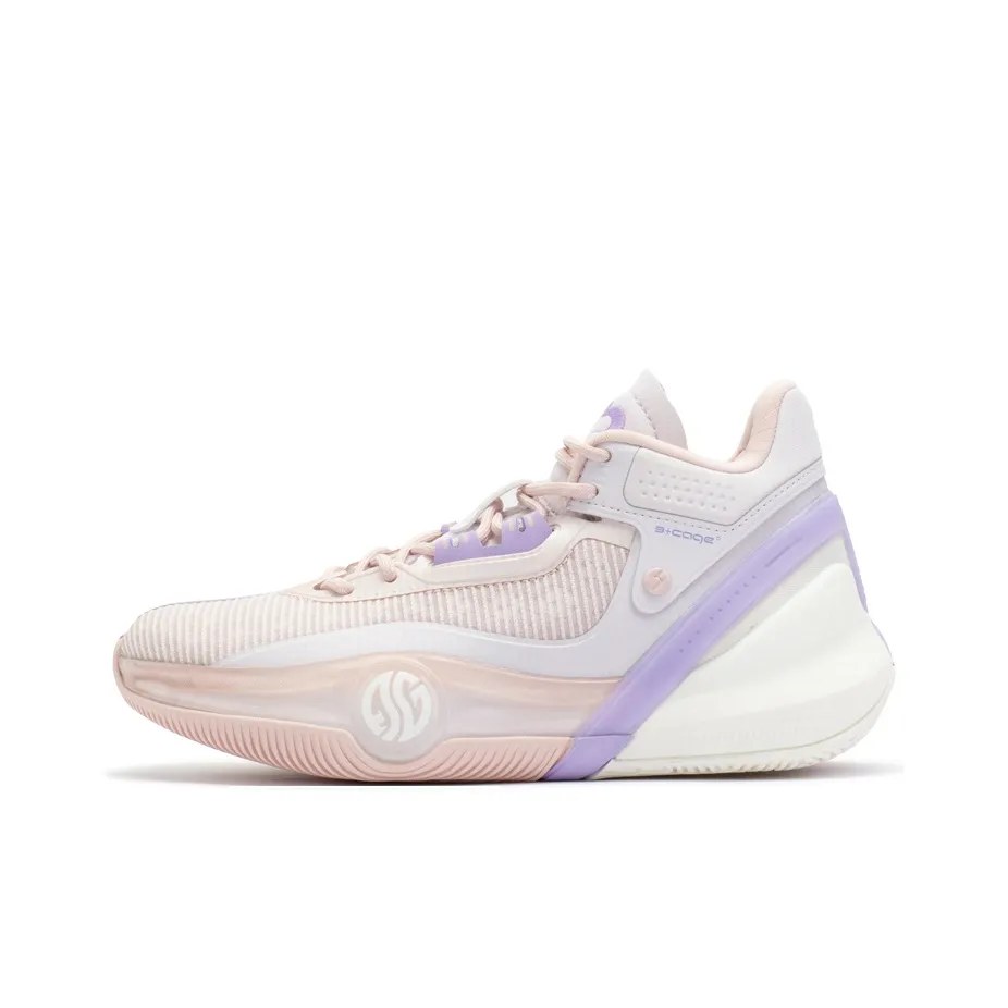 361° AG3 Basketball Shoes Women's Mid Top Rose Water Pink/Light Peach Pink