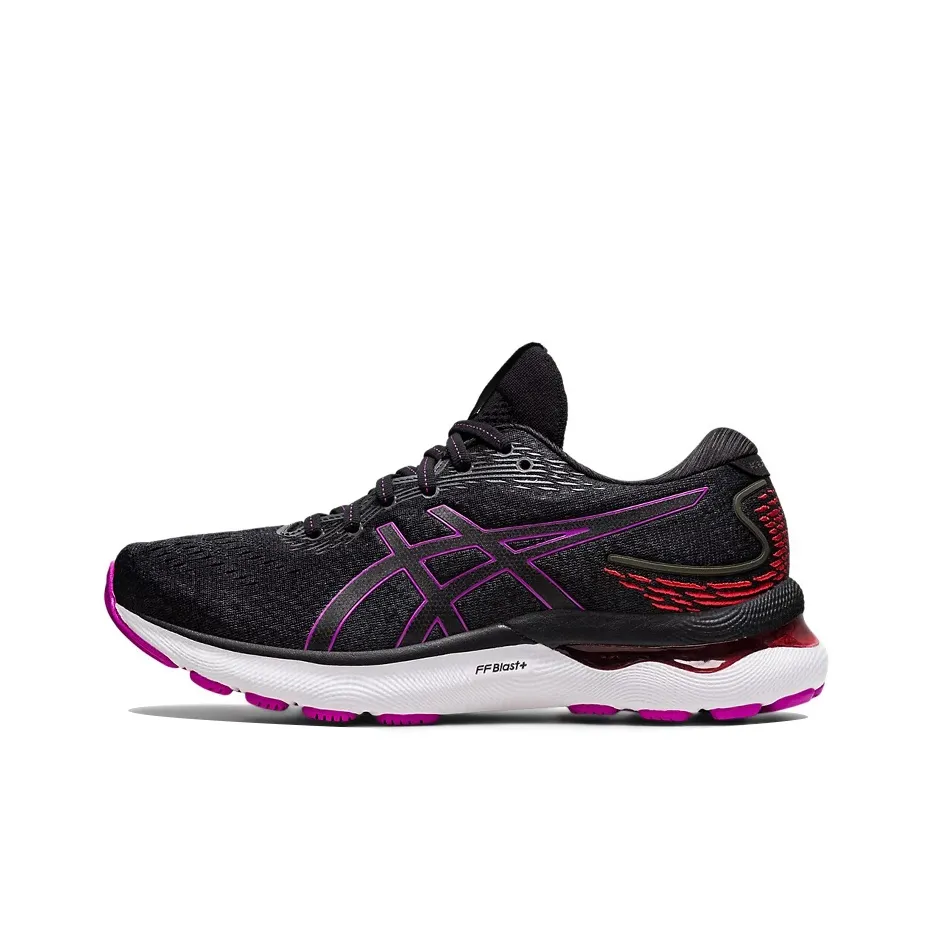 Asics Gel Nimbus 24 Амортизация Низкий Топ Повседневные Беговые Кроссовки Женские Черный Фиолетовый