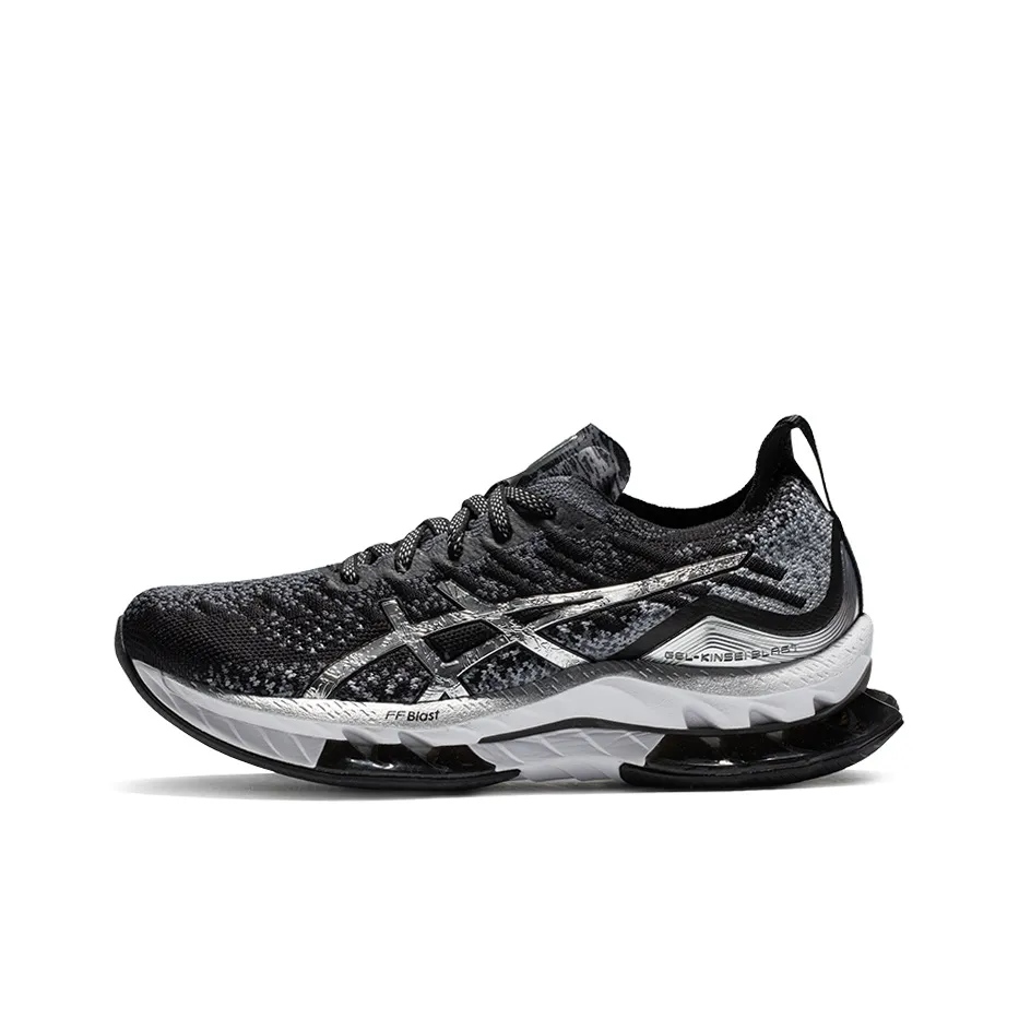 Asics Gel Kinsei Blast Ткань Низкий Верх Повседневные Беговые Кроссовки Женские Черный Серый