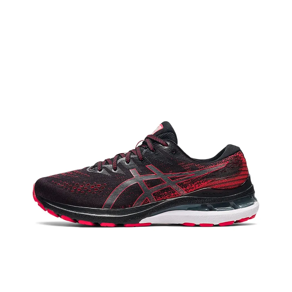 Asics Gel Kayano 28 Low Топ Беговые кроссовки Мужские Черные Красные