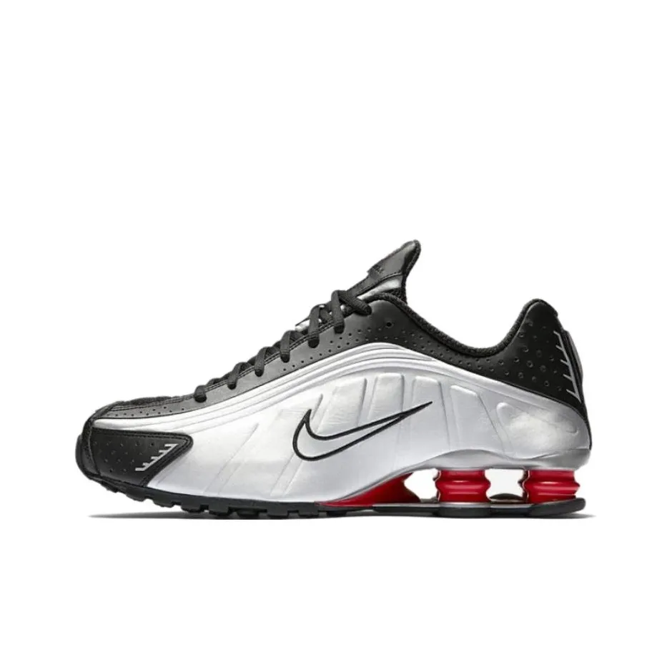 Nike Shox R4 Low Беговые кроссовки Унисекс Серебристо-черные Выпуск 2024 года
