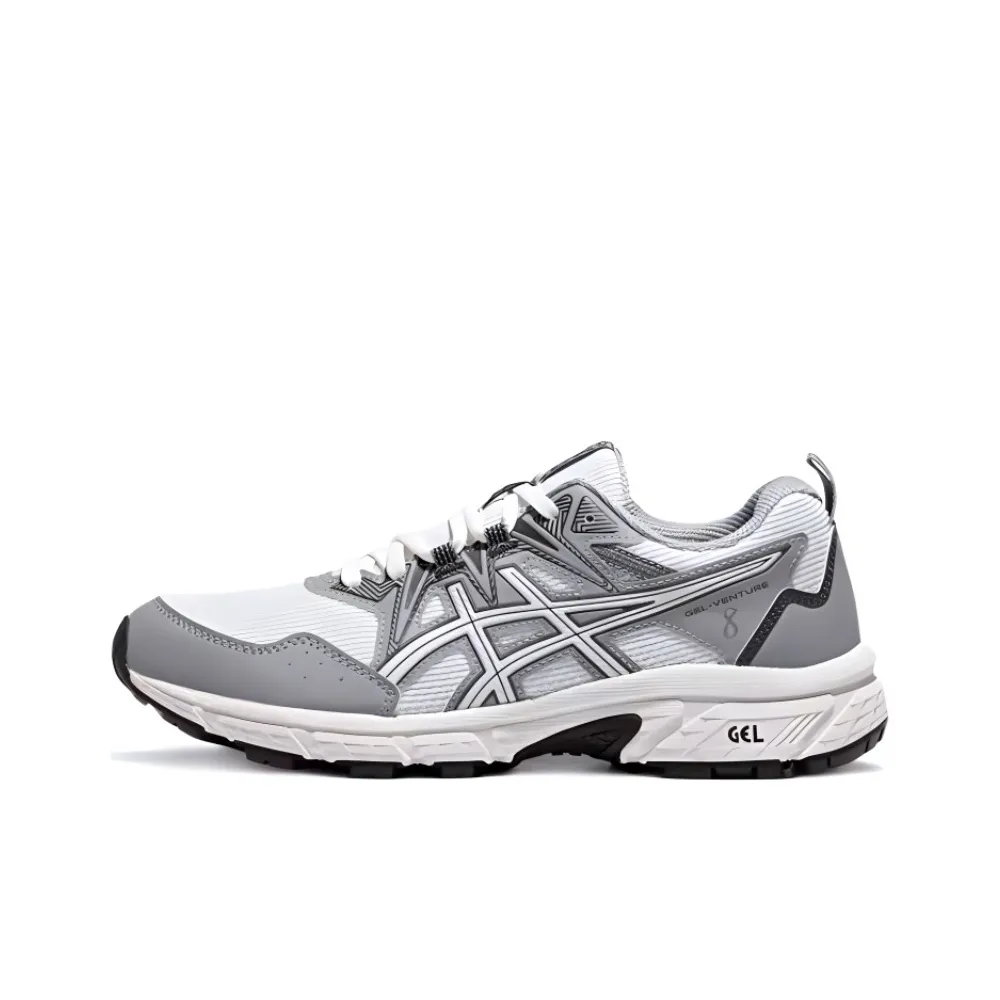 Asics Gel Venture 8 Low Топ Беговые кроссовки Женские Серый Белый