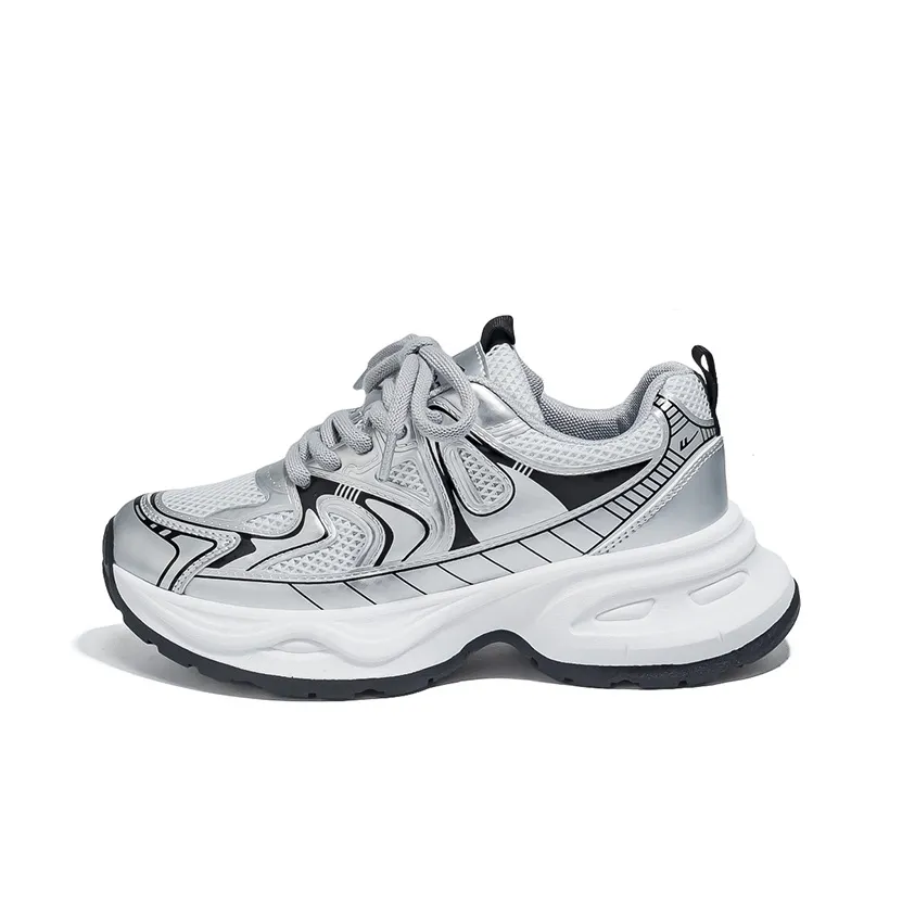 WARRIOR Chunky Sneakers Unisex Low Top Gray