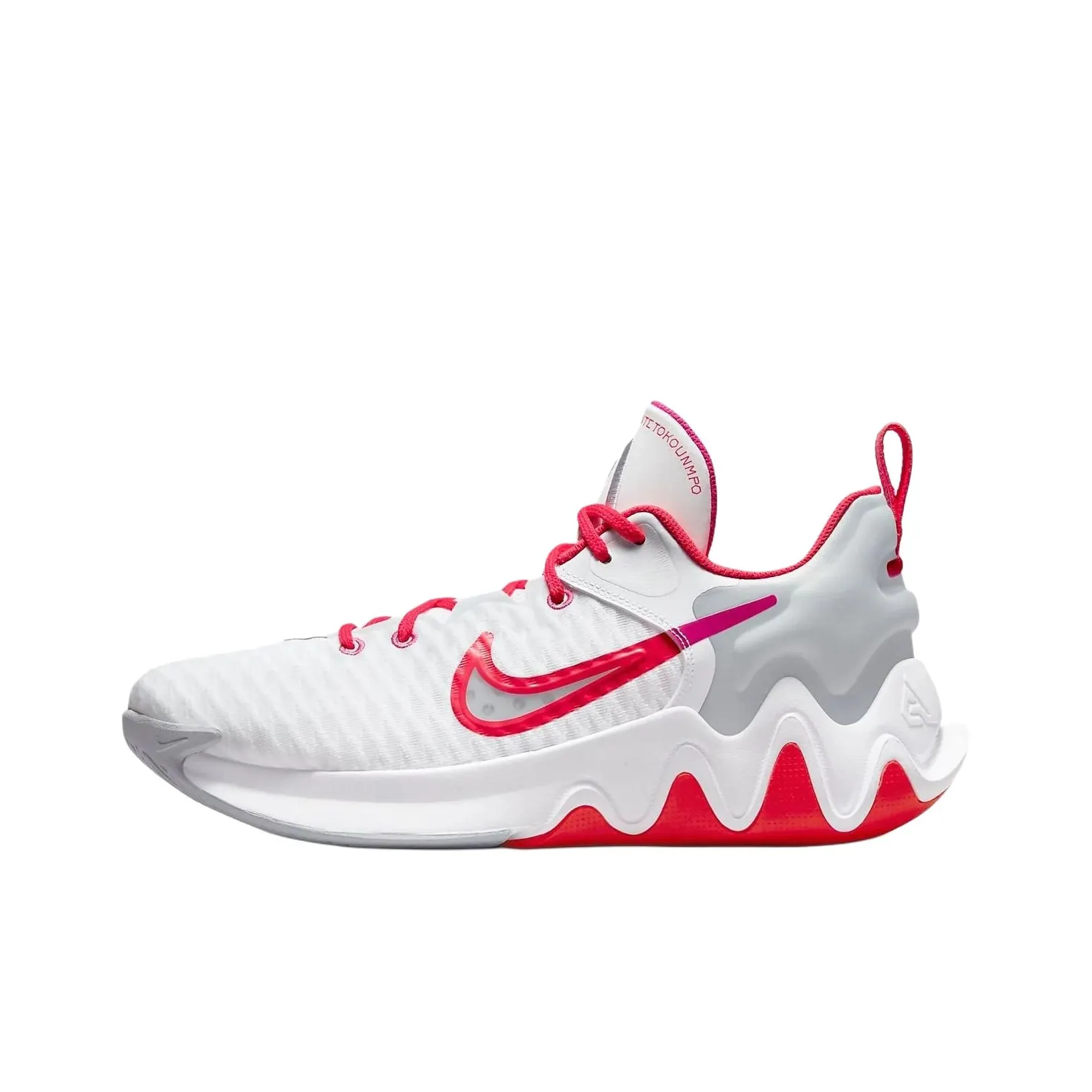 Nike Giannis Immortality Giannis Удобные Круглые Палцы Низкие Баскетбольные Кроссовки Унисекс Белые Розовые