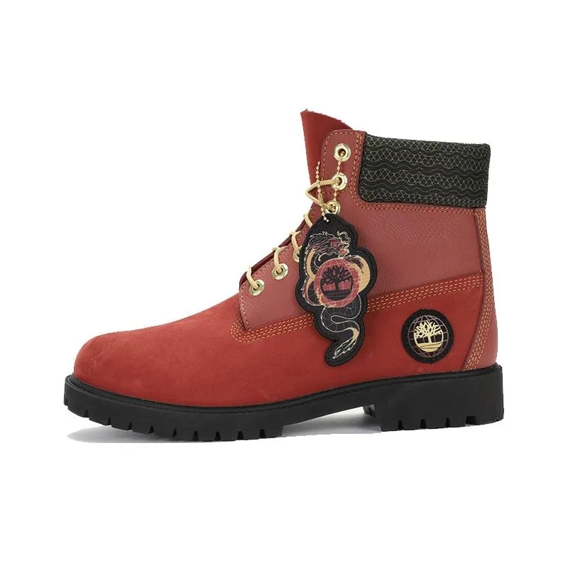 Timberland 6 Inch Дышащий и Износостойкий Короткий Аутдор Мужской Красный Коричневый