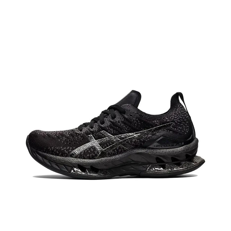 ASICS Комфортная ткань Низкий топ Беговые кроссовки Женские Звездный черный