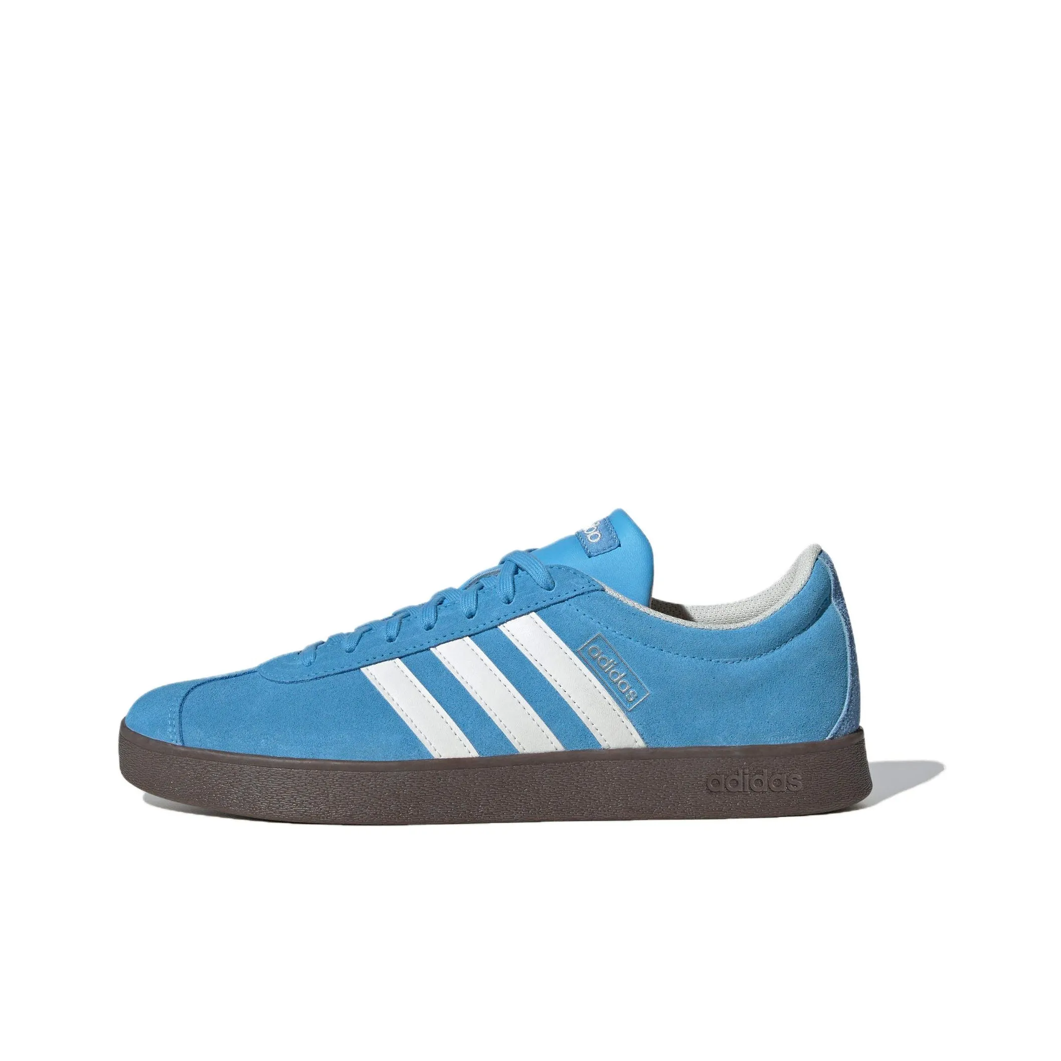 Adidas VL Court 2.0 Skateboard Shoes Unisex Low Top Blue With White Lettering