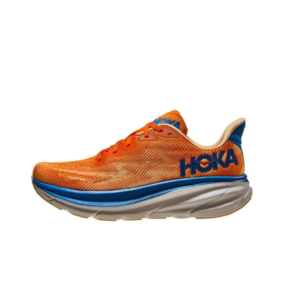 HOKA ONE ONE Clifton 9 Ткань Низкий Верх Беговые Кроссовки Мужские Оранжевые