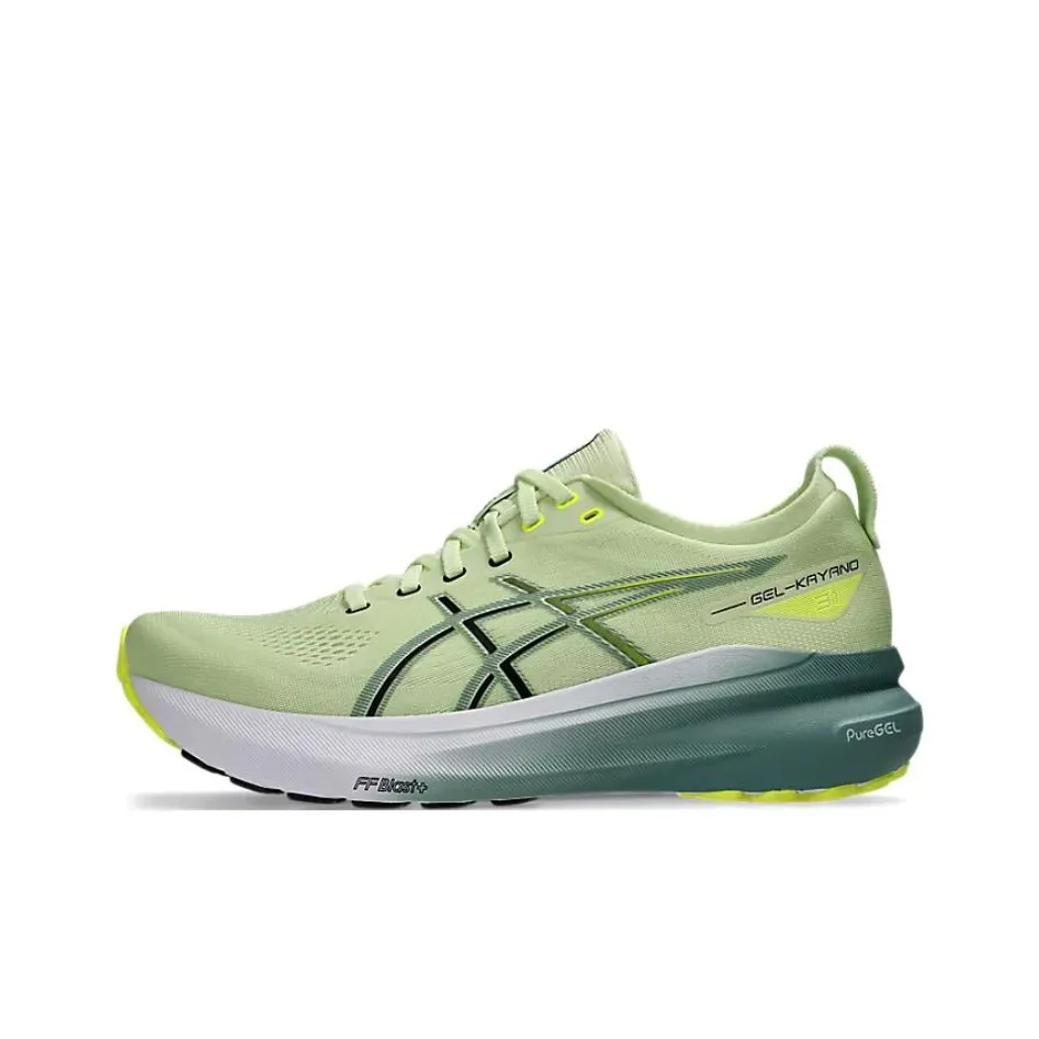 Asics Gel Kayano 31 Low Топ Беговые кроссовки Мужские Зеленый Желтый