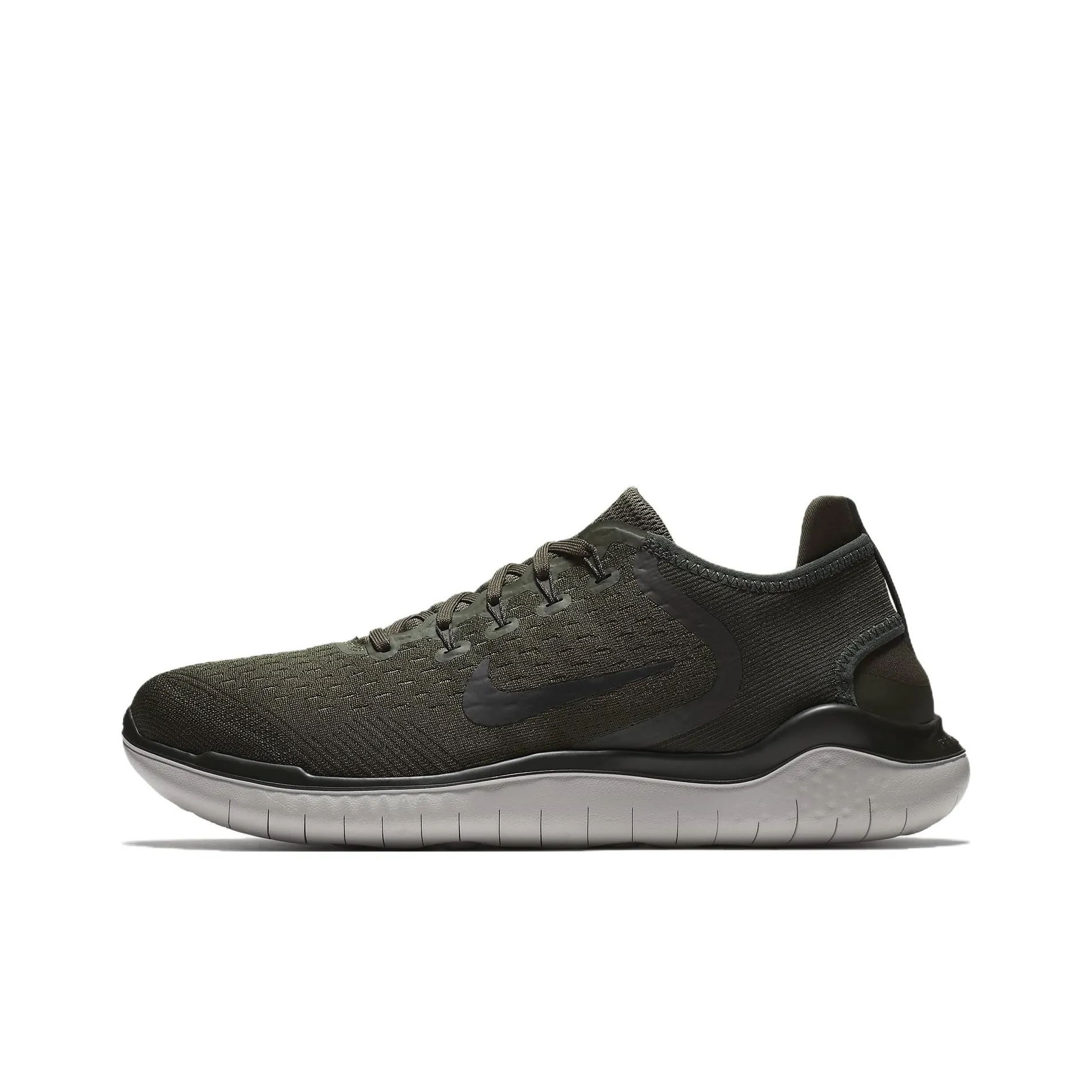 Nike Free RN 2018 Ткань Поддержка Низкий Верх Беговые кроссовки Мужские Черные Серые