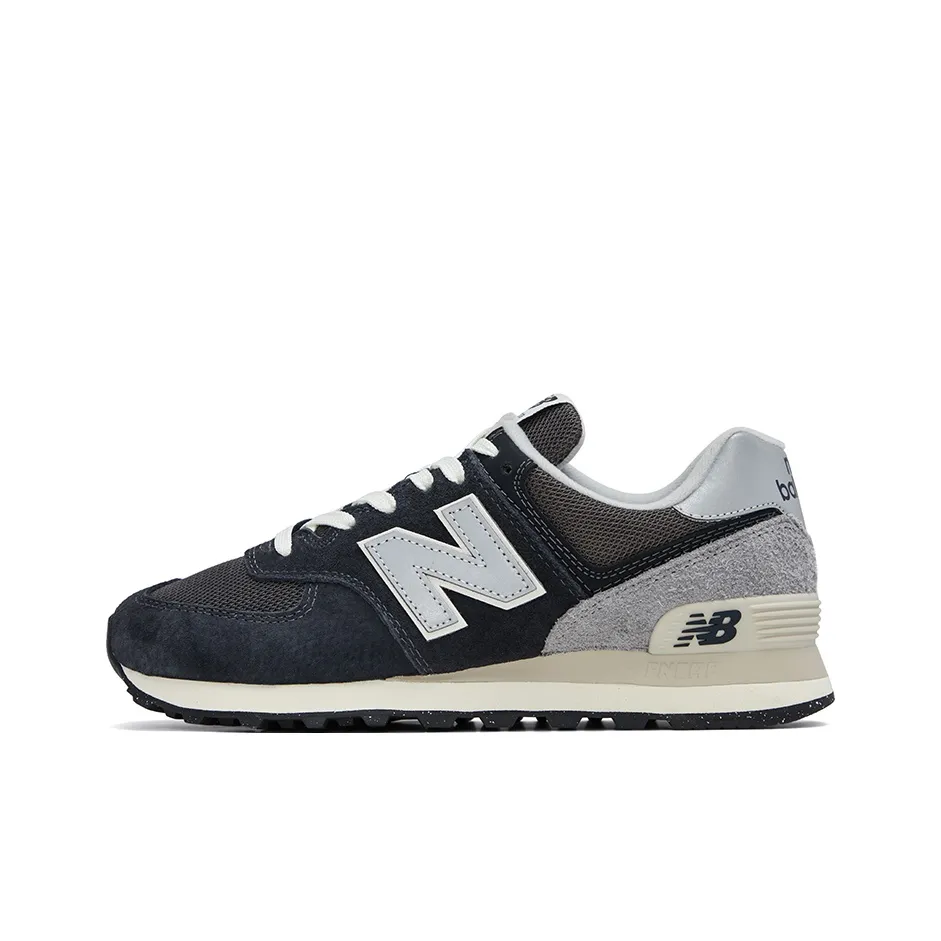 New Balance NB 574 Текстиль Свиная кожа Низкие кроссовки для бега Унисекс Черный Серый