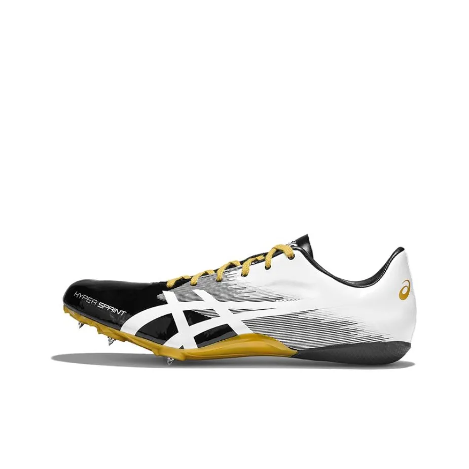 Asics Hyper Sprint 7 Кожа Низкий Верх ТРЕНИРОВОЧНАЯ БЕЖА Обувь Мужская Черный Белый