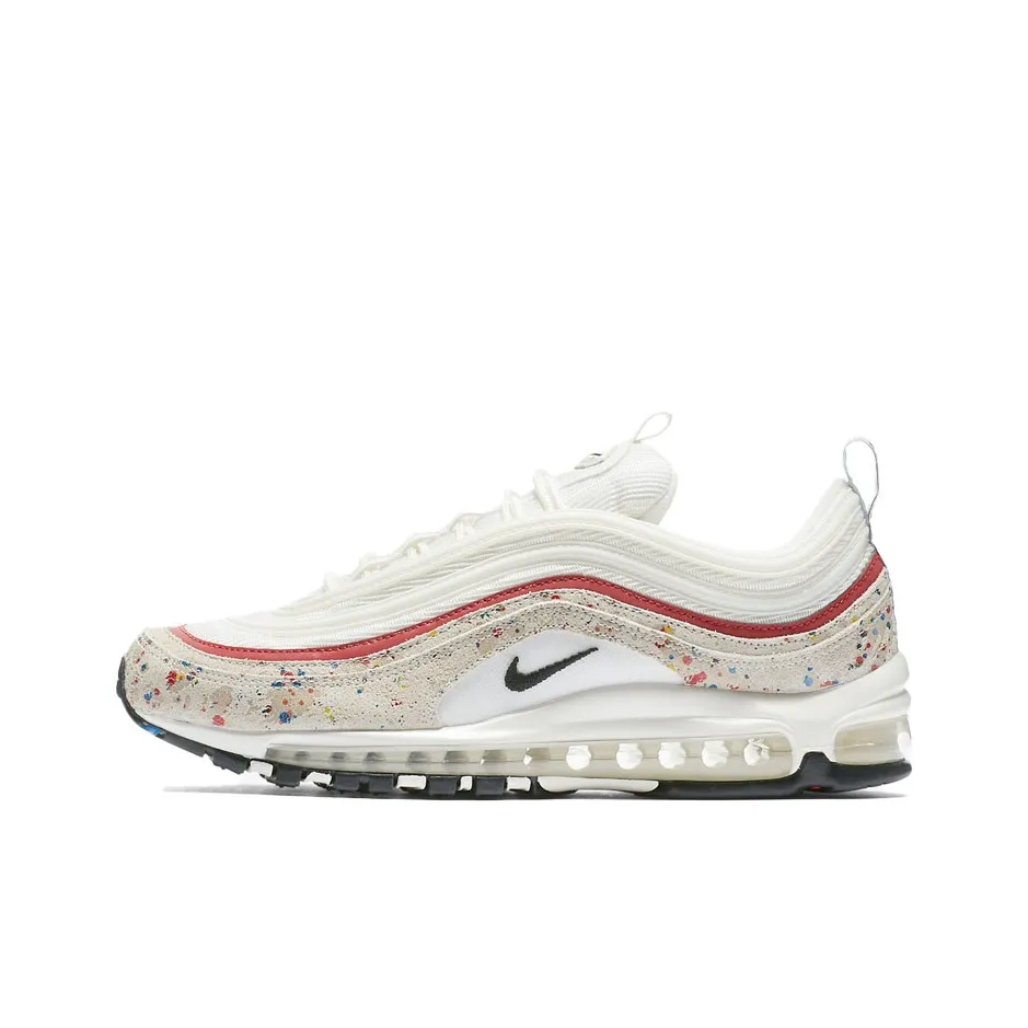 Nike Air Max 97 Премиум Краска Брызги Низкие Кроссовки для Бега Унисекс Бежевые