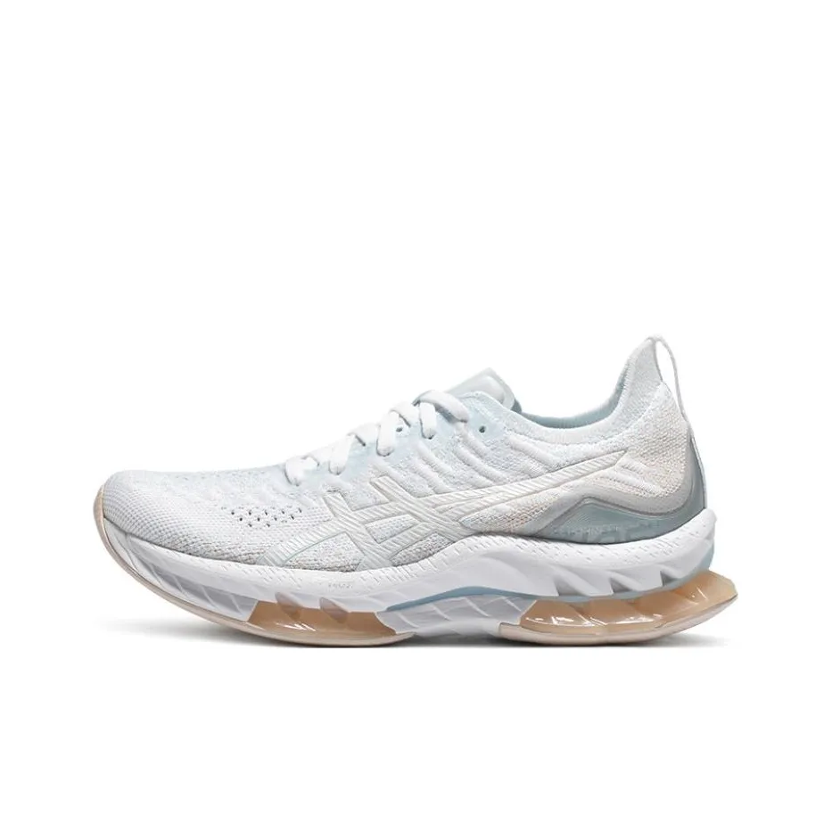 Asics Gel Kinsei Blast Устойчивые к истиранию Дышащие Низкие Беговые кроссовки Женские Белые Розовые