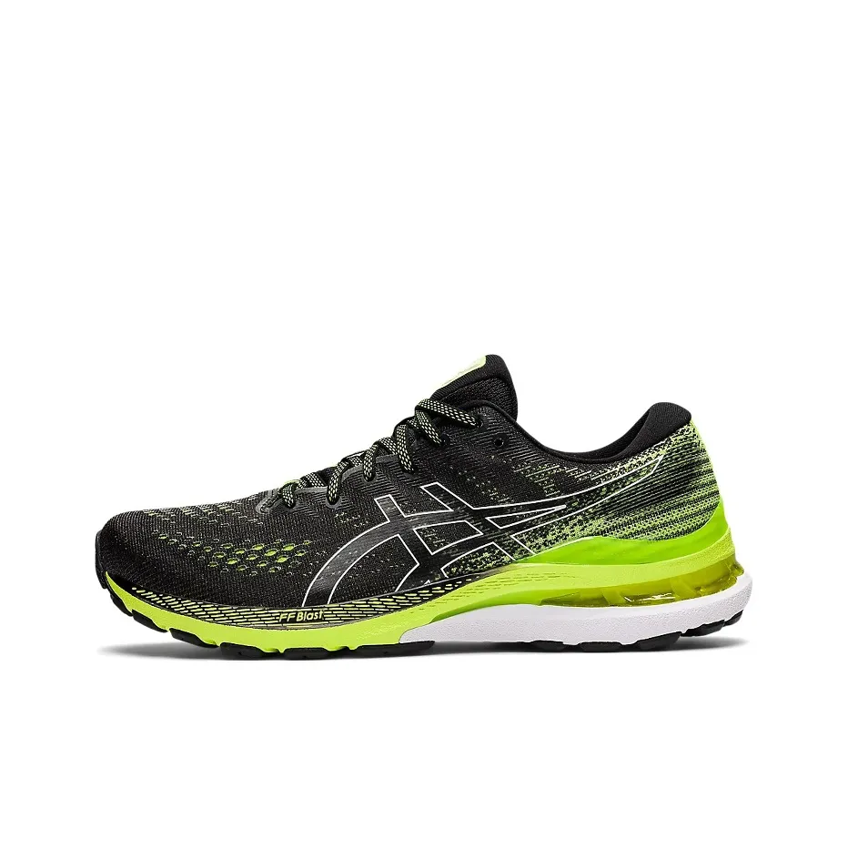 Asics Gel Kayano 28 Сетка Низкий Топ Марафон Беговые Кроссовки Мужские Зеленые Черные