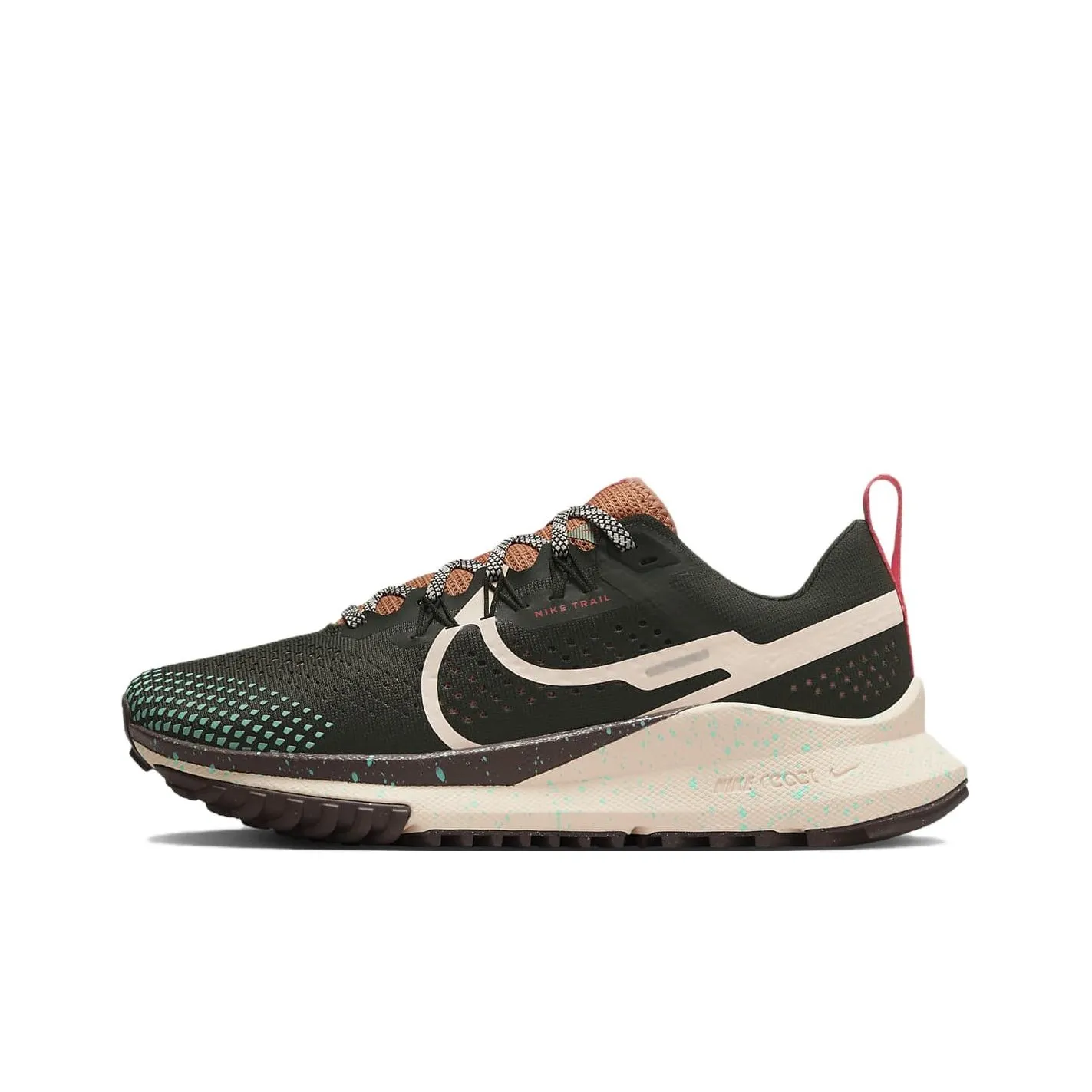 Nike Pegasus Trail 4 Дышащая Поддержка Низкий Верх Беговые Кроссовки Женские Коричневый Зеленый