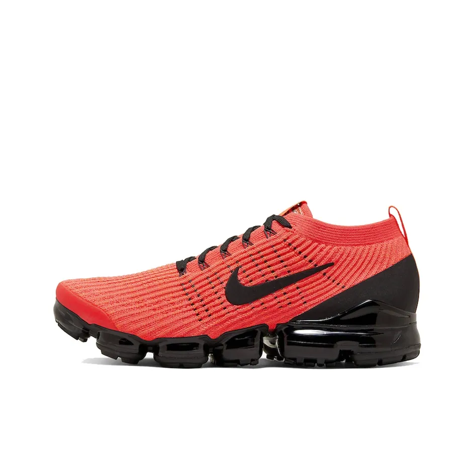 Nike VaporMax Flyknit 3,0 Легкий Низкий Беговые Кроссовки Унисекс Лазер Красный