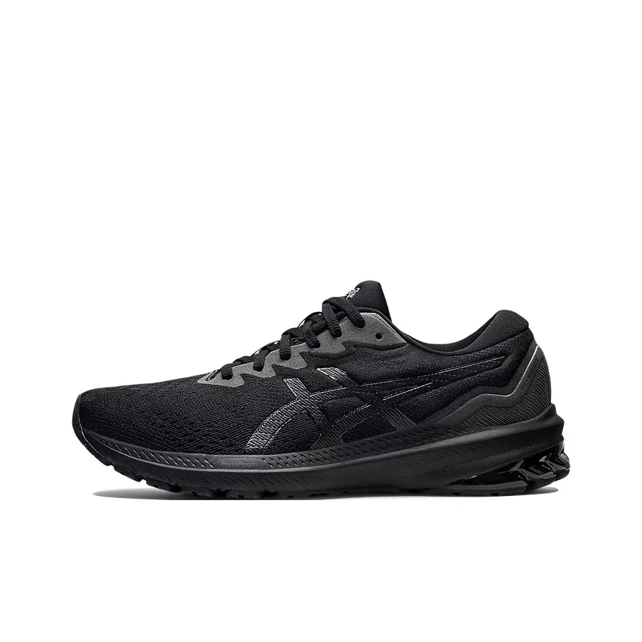 ASICS GT 1000 11 Комфортная ткань Низкий топ Беговые кроссовки Мужские Экстрим Night Черный 4E Ширина корпуса
