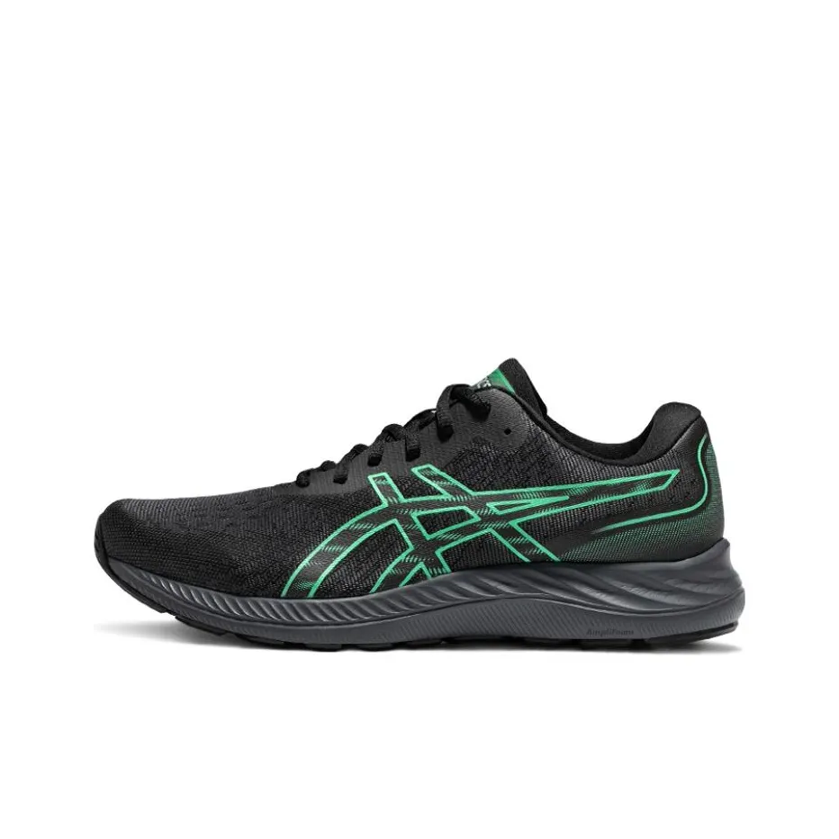 Asics Гель Excite 9 Комфортная ткань Низкий топ Беговые кроссовки Мужские Черный Зеленый