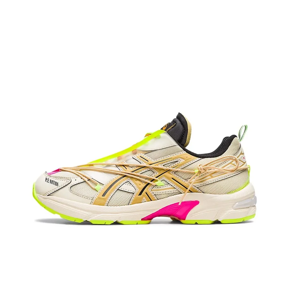 P.E Nation x Asics Гель 1130 Сетка Низкие Кроссовки для Бега Унисекс Коричневый Желтый