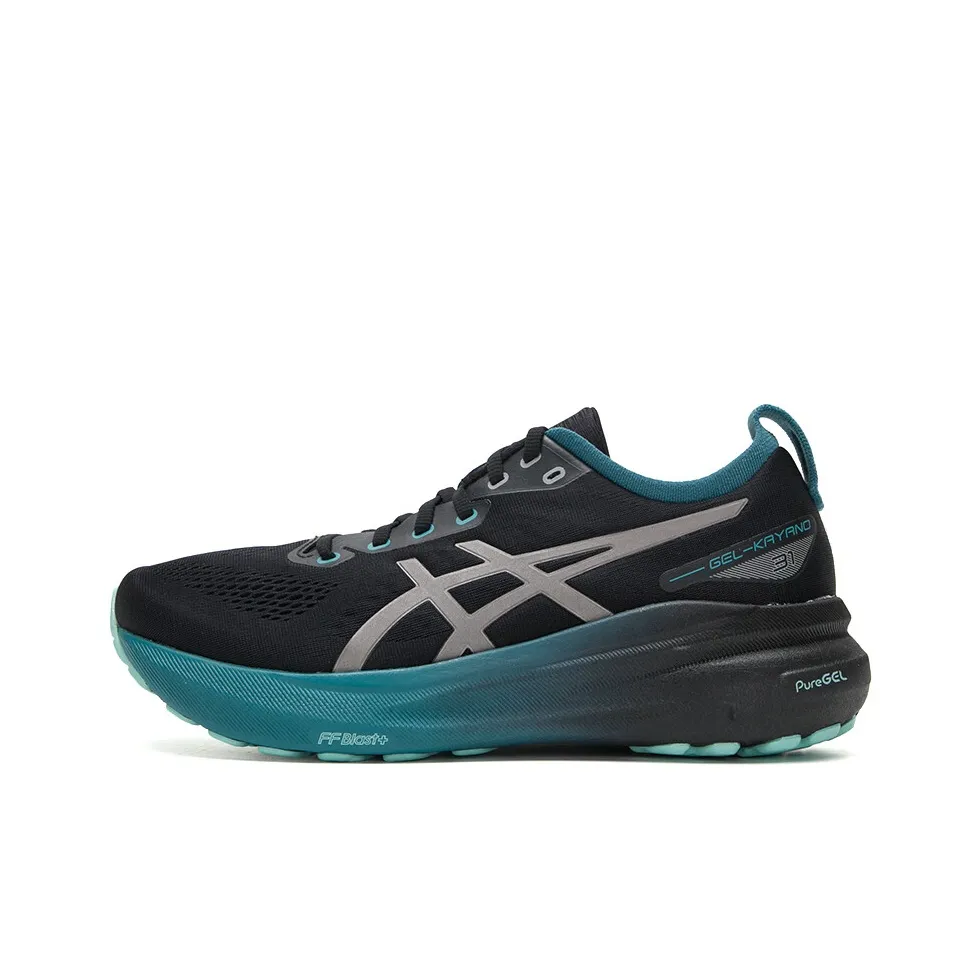 Asics Gel Kayano 31 Устойчивый к истиранию Дышащая Низкая Обувь для Марафона и Долгих Бегов Мужская Черная Серый