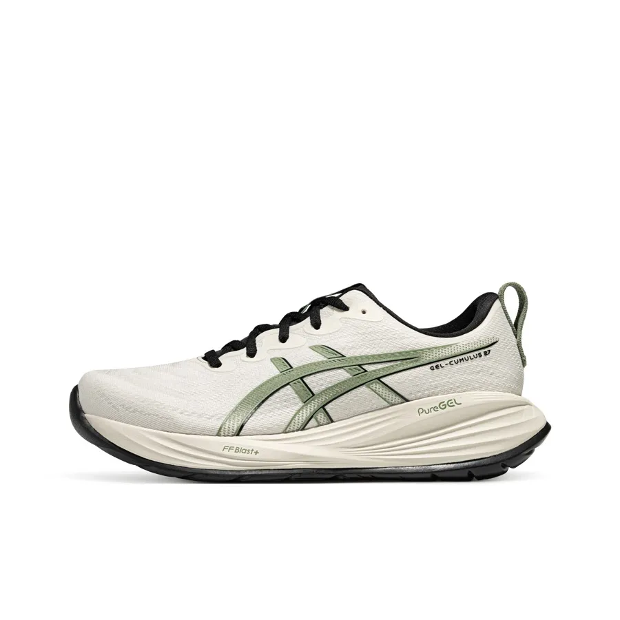 Asics Гель CUMULUS 27 Отскок Низкий Топ Бег на длинные дистанции Обувь Мужская Белый Зеленый