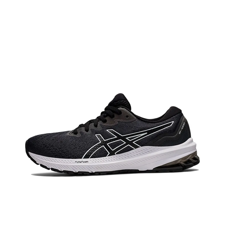 Asics GT 1000 11 Ткань Амортизация Устойчивость к истиранию Дышащие Низкие Кроссовки для бега Женские Графитовый Черный