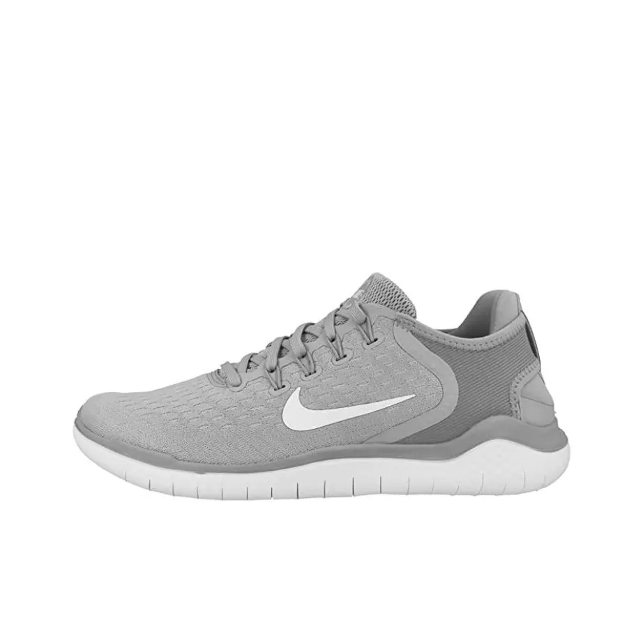 Nike Free RN 2018 Ткань Амортизация Устойчивая к истиранию Дышащий Легкий Низкий Верх Беговые кроссовки Мужские Серые