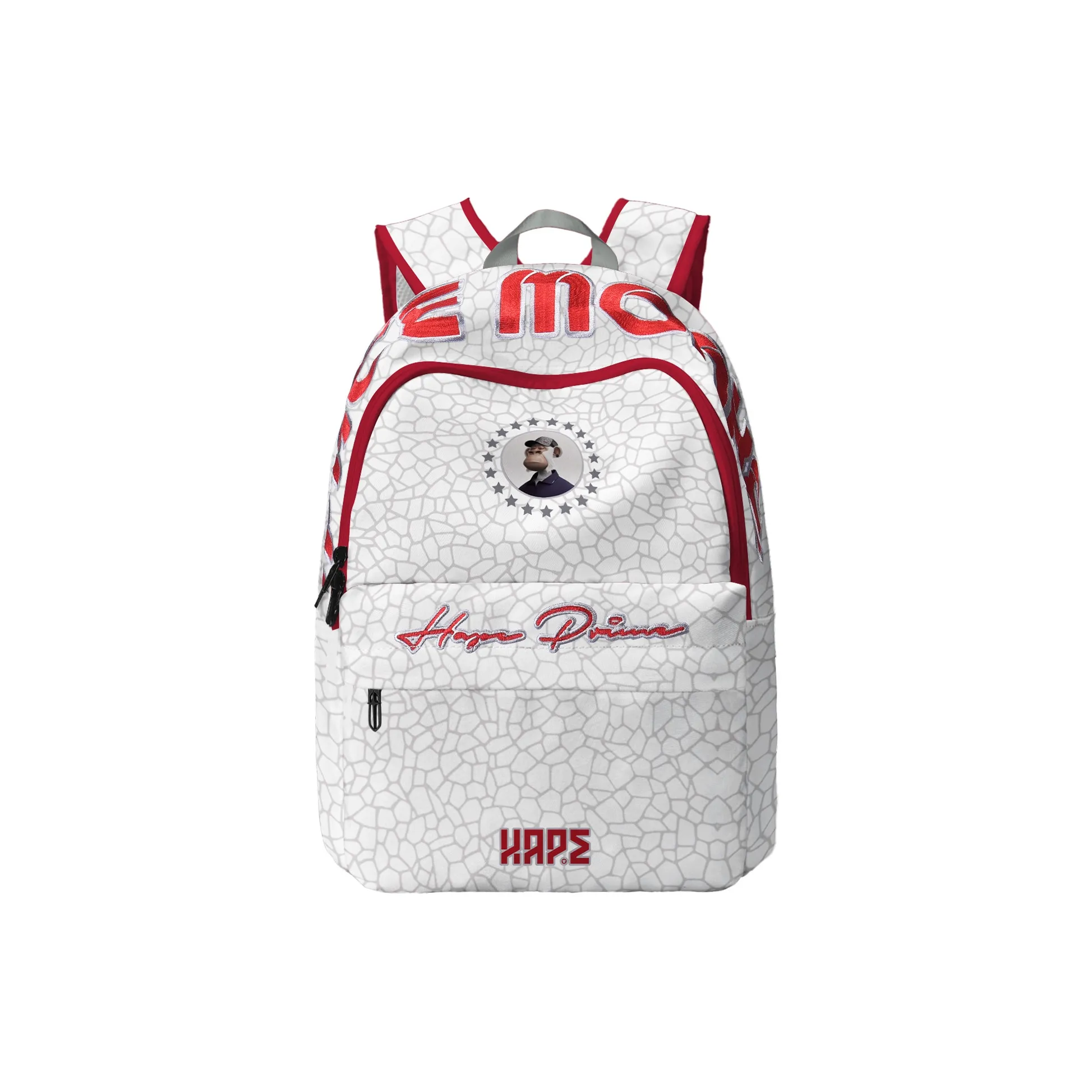 DRACONITE X HAPE X Космос Обезьяна Коллаборация Полиэстер Рюкзак Унисекс Белый