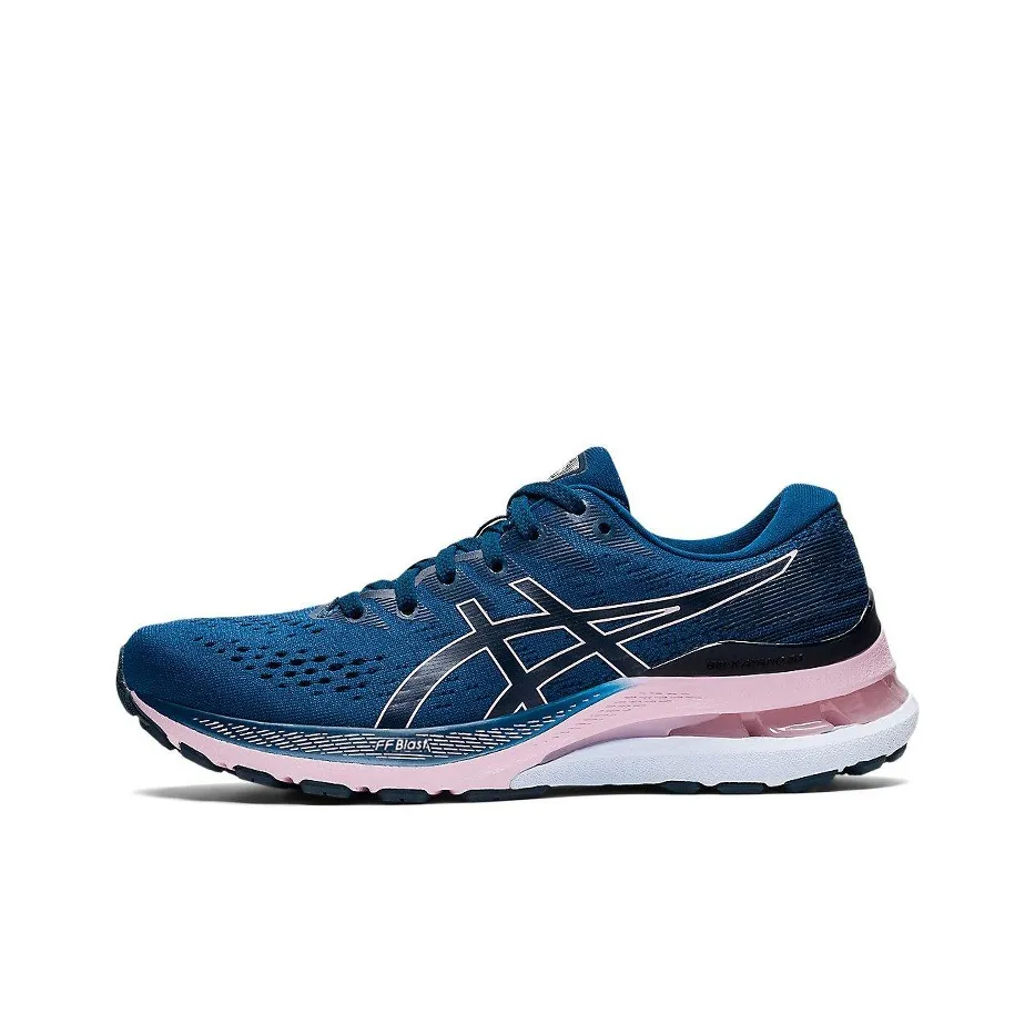 ASICS Gel Kayano 28 Удобная Ткань TPU Низкий Верх Беговые Кроссовки Женские Синий Фиолетовый