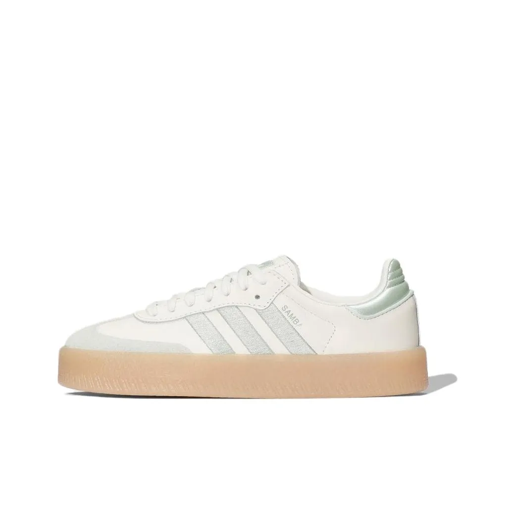 Adidas SAMBAE Устойчивые к истиранию Низкие Кеды Женские Белый Серый