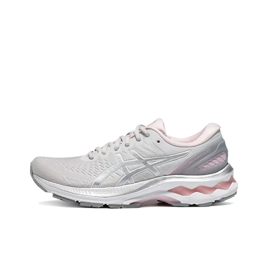 ASICS Gel Kayano 27 Текстиль Синтетическая кожа Низкий топ Марафон Беговые кроссовки Женские Туманно-серый