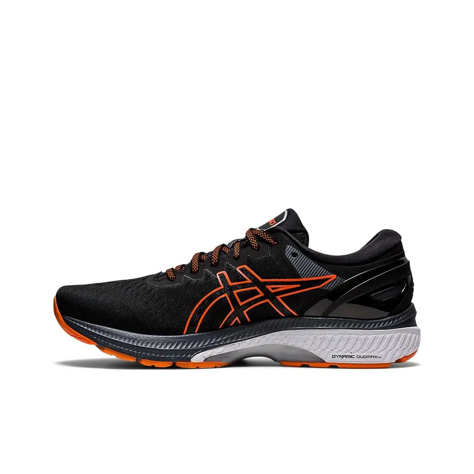 Asics Gel Kayano 27 Текстиль Синтетическая кожа Низкий топ Беговые кроссовки Мужские Черный Оранжевый