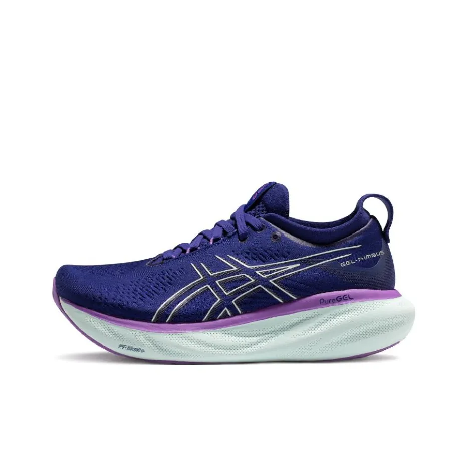 Asics Gel Nimbus 25 Текстиль Синтетическая кожа Устойчивая к истиранию Дышащая Низкий топ Обувь для тренировок и бега