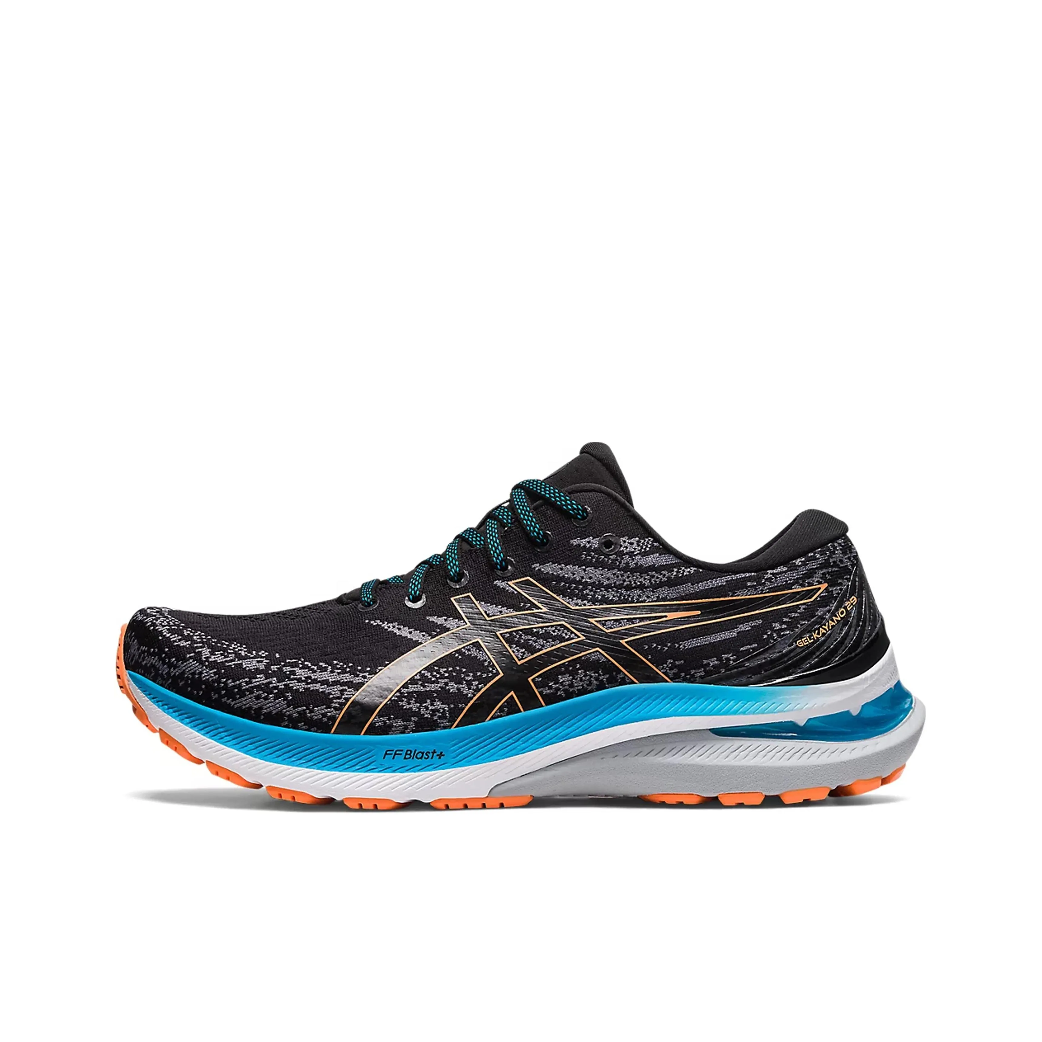 Asics Gel Kayano 29 Кружево Вверх Устойчивый к истиранию Дышащий Низкий Верх Беговые кроссовки Мужские Черные Синие