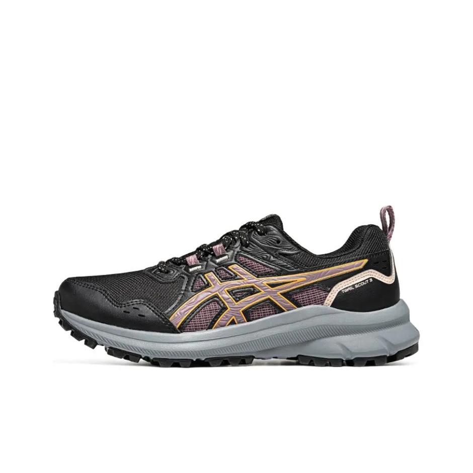 Asics Trail Scout 3 Сцепление устойчивость к абразиву дышащий низкий верх беговые кроссовки женские черный