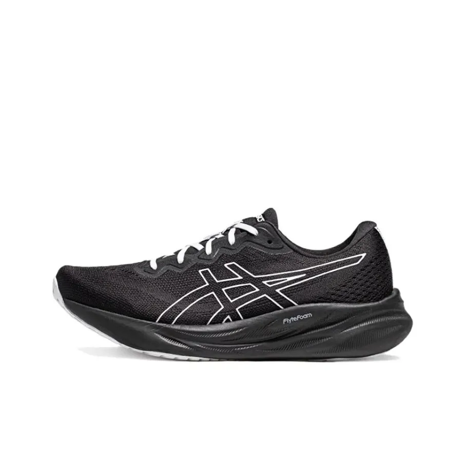 Asics Gel Impulse 15 Ткань Амортизация Дышащие Низкие Кроссовки для Бега Мужские Черно-Белые