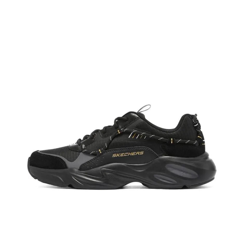Skechers Stamina Waffle Медвежонок Низкий Топ Повседневная Обувь Мужская Чисто Черный