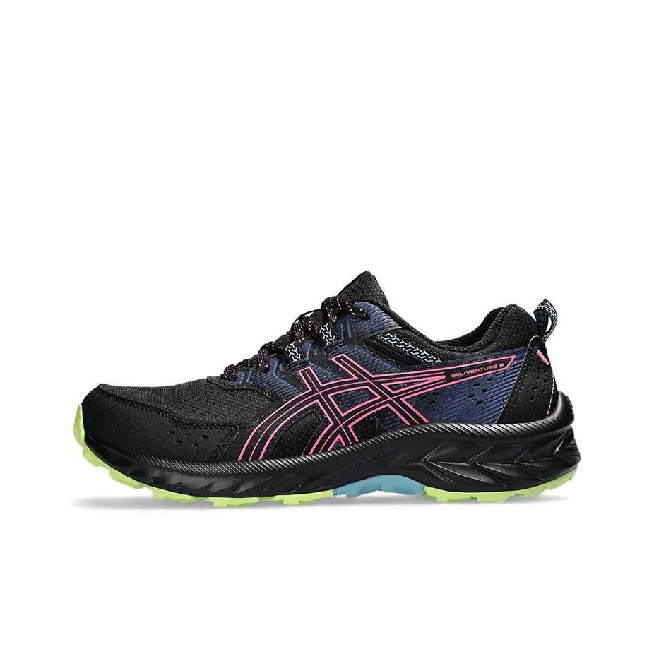 ASICS Gel Venture 9 Амортизация Устойчивость к истиранию Дышащие Низкие Кроссовки для бега Женские Черный Розовый