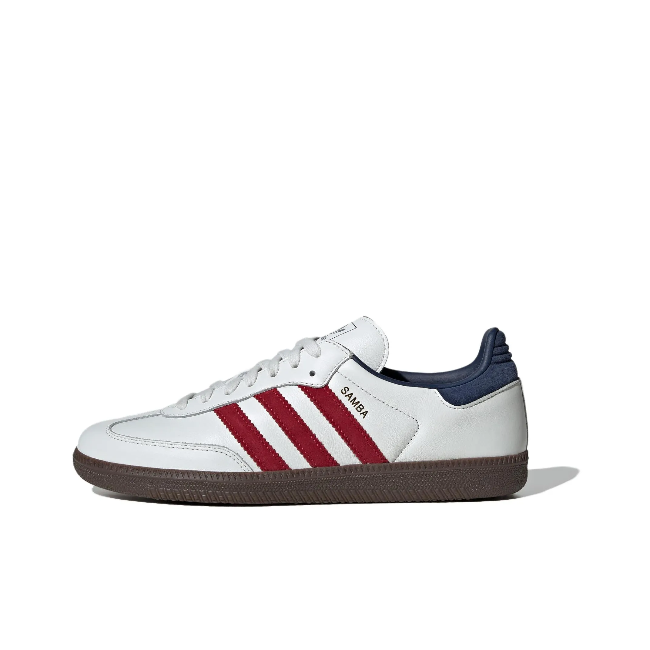 Adidas Originals SAMBA OG Skateboard Shoes Unisex Low Top Bright White/Victory Red/Dark Indigo