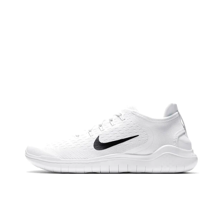 Nike Free RN 2018 Устойчивый к истиранию Дышащий Низкий Топ Повседневные Беговые Кроссовки Мужские Белый Черный