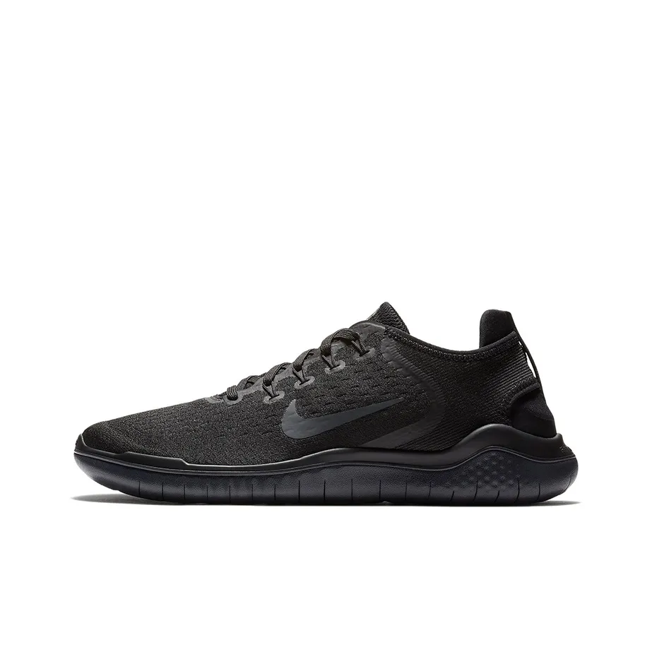 Nike Free RN 2018 Амортизация Устойчивый к истиранию Дышащий Низкий Верх Повседневные Беговые Кроссовки Мужские Черные