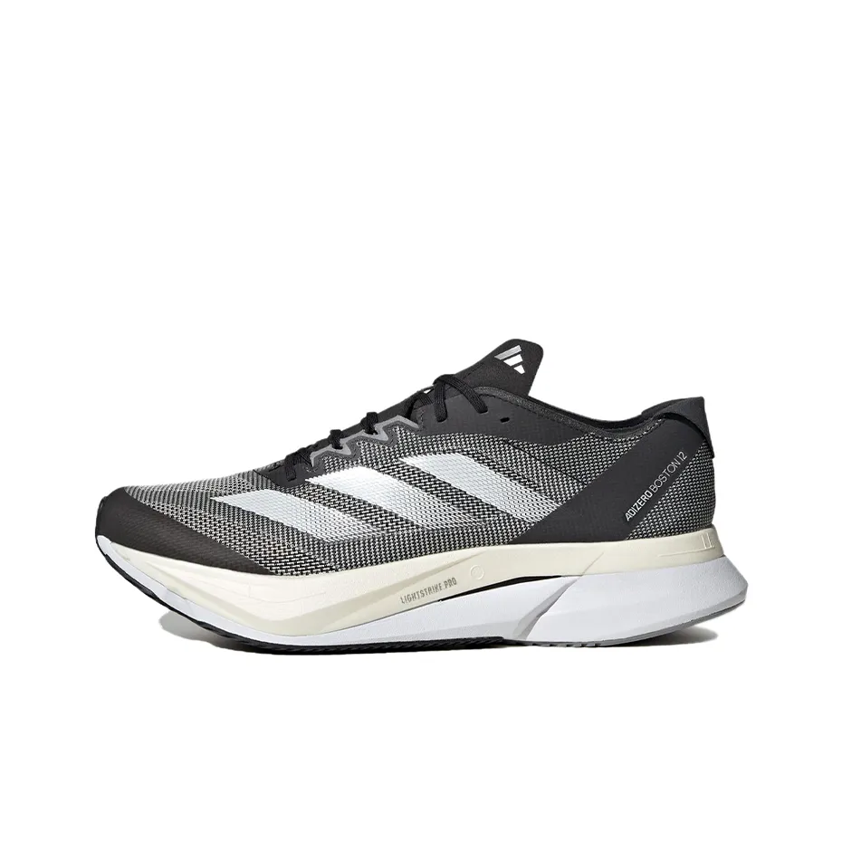 Adidas Adizero Boston 12 Running Shoes Men Low Top Gray/Silver