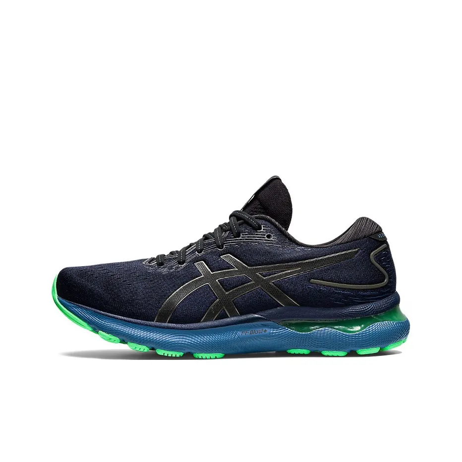 ASICS Гель Nimbus 24 MID Топ Марафон Беговые кроссовки Мужские Морской синий